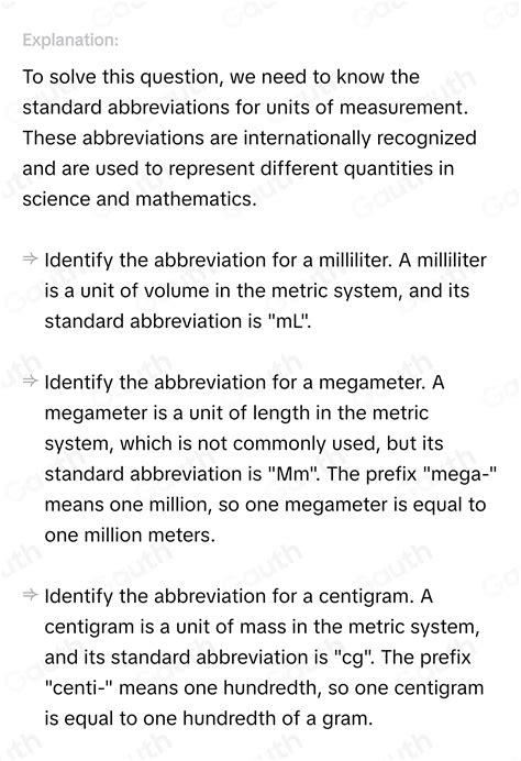Megameter Abbreviation in Metric System .